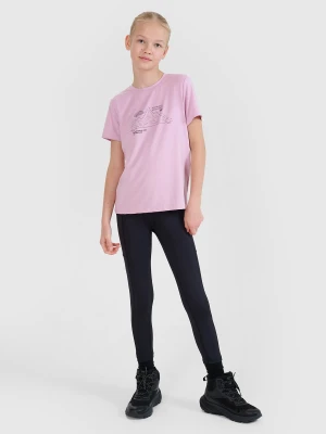 4F Spodnie trekkingowe szybkoschnące dziewczęce - czarne 134/140 (8-10 lat)