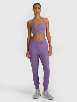 4F Spodnie treningowe szybkoschnące damskie - fioletowe M