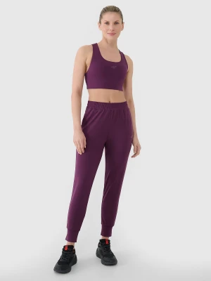 4F Spodnie treningowe szybkoschnące damskie - fioletowe XS