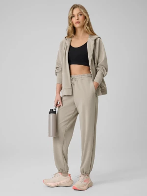 4F Spodnie z szerokimi nogawkami z modalem damskie - beżowe XXL