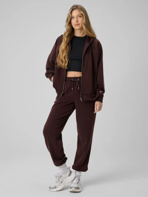 4F Spodnie z szerokimi nogawkami z modalem damskie - brązowe M