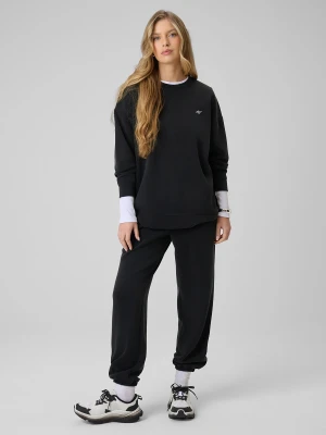 4F Spodnie z szerokimi nogawkami z modalem damskie - czarne XS