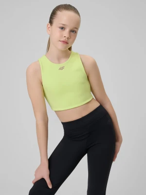 4F Stanik sportowy dziewczęcy - zielony 122/128 (6-8 lat)