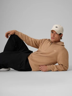 4F Sweter regular z wełną męski - beżowy L