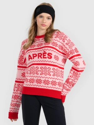 4F Sweter z wełną damski - czerwony XS