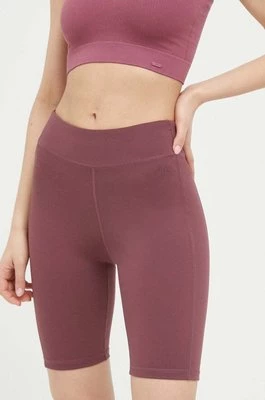 4F szorty damskie kolor fioletowy gładkie high waist
