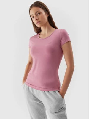 4F T-Shirt 4FAW23TTSHF0906 Różowy Slim Fit
