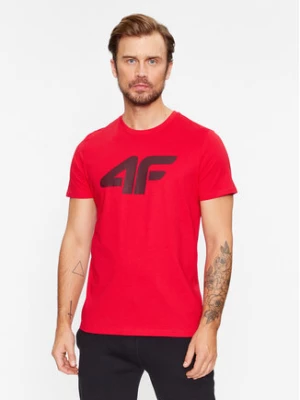 4F T-Shirt 4FAW23TTSHM0877 Czerwony Regular Fit