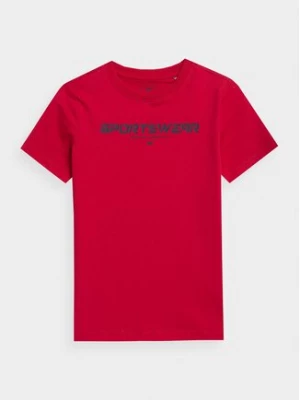 4F T-Shirt 4FJAW23TTSHM0797 Czerwony Regular Fit