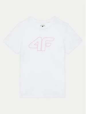 4F T-Shirt 4FJWMM00TTSHF1803 Biały Regular Fit