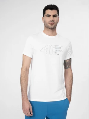 4F T-Shirt 4FSS23TTSHM303 Biały Regular Fit