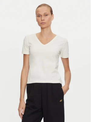 4F T-Shirt 4FWAW24TTSHF1649 Écru Slim Fit