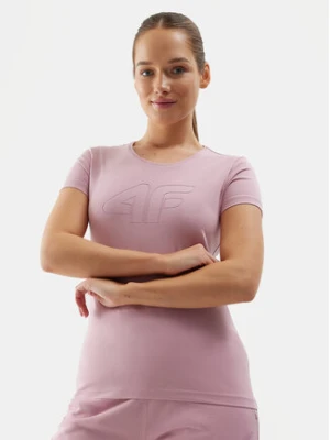 4F T-Shirt 4FWSS24TTSHF1163 Różowy Slim Fit