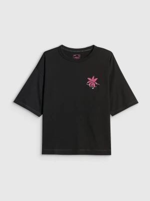 Zdjęcie produktu 4F T-shirt boxy z nadrukiem damski - czarny L