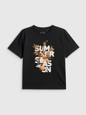 Zdjęcie produktu 4F T-shirt boxy z nadrukiem damski - czarny XL