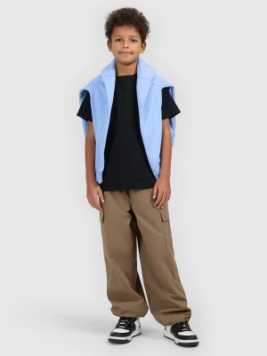 4F T-shirt gładki chłopięcy - czarny 134 (8-9 lat)