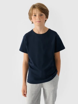 4F T-shirt gładki chłopięcy - granatowy 158 (12-13 lat)
