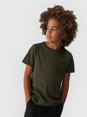 4F T-shirt gładki chłopięcy - khaki 158 (12-13 lat)