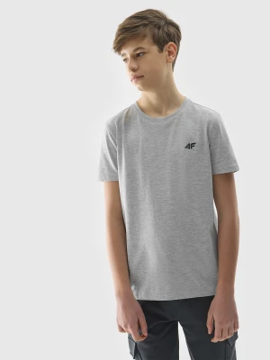 4F T-shirt gładki chłopięcy - szary 140 (9-10 lat)