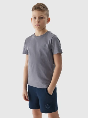 4F T-shirt gładki chłopięcy - szary 140 (9-10 lat)