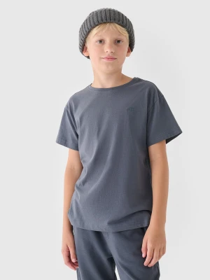 4F T-shirt gładki chłopięcy - szary 158 (12-13 lat)