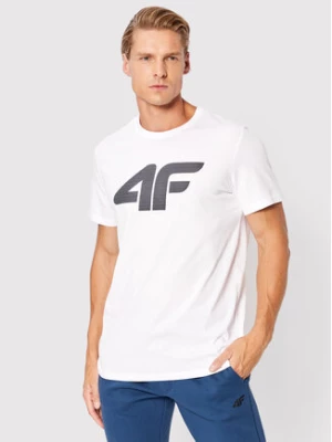 4F T-Shirt H4Z22-TSM353 Biały Regular Fit
