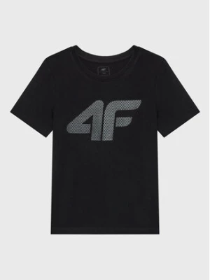 4F T-Shirt HJZ22-JTSM002 Czarny Regular Fit