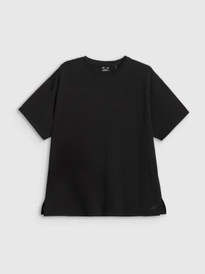 4F T-shirt loose gładki damski - czarny M