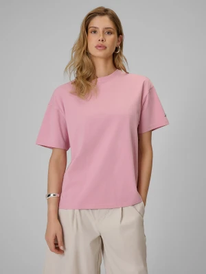 4F T-shirt loose gładki damski - różowy S