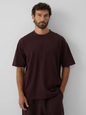 4F T-shirt loose gładki męski - brązowy M