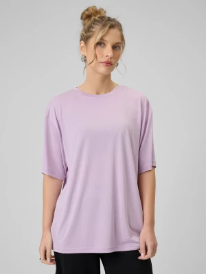 4F T-shirt loose z modalem damski - fioletowy XS