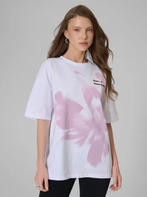 Zdjęcie produktu 4F T-shirt loose z nadrukiem damski - biały XS