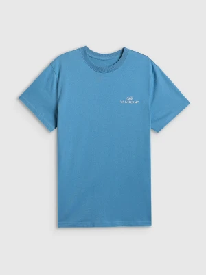 4F T-shirt loose z nadrukiem damski - granatowy L