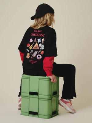 4F T-shirt loose z nadrukiem dziewczęcy - czarny 158/164 (12-14 lat)