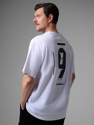 4F T-shirt loose z nadrukiem męski 4F x Robert Lewandowski - biały L