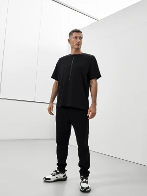 4F T-shirt loose z nadrukiem męski 4F x Robert Lewandowski - czarny L
