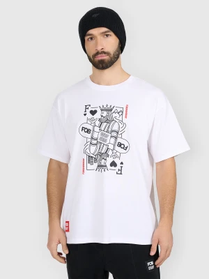 4F T-shirt loose z nadrukiem męski - biały S
