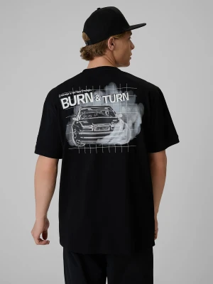 4F T-shirt loose z nadrukiem uniseks 4F | Drift Masters - czarny M