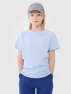 4F T-shirt oversize gładki chłopięcy - niebieski 158 (12-13 lat)