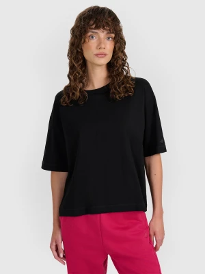 4F T-shirt oversize gładki damski - czarny XXL