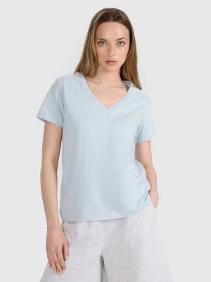 4F T-shirt oversize gładki damski - niebieski L