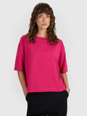 Zdjęcie produktu 4F T-shirt oversize gładki damski - różowy XL