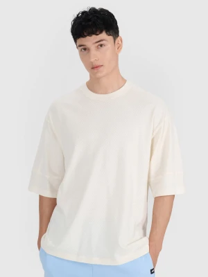 4F T-shirt oversize gładki męski - biały XL