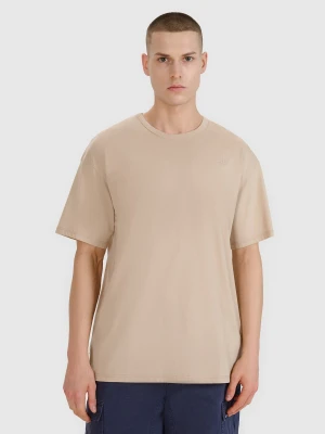 4F T-shirt oversize gładki męski - brązowy M