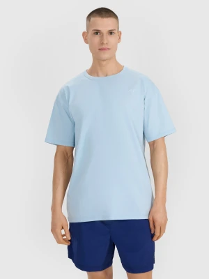 4F T-shirt oversize gładki męski - niebieski XXL