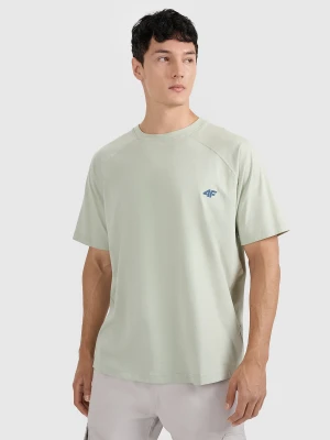 4F T-shirt oversize gładki męski - turkusowy XXL