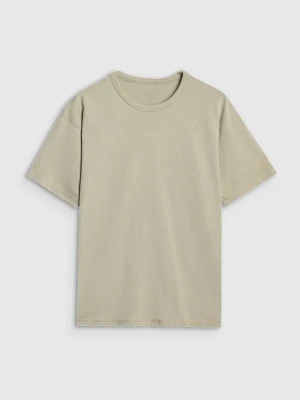 4F T-shirt oversize gładki uniseks - khaki S