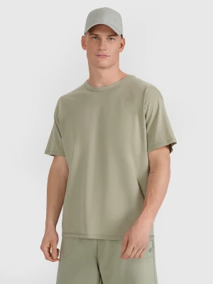 4F T-shirt oversize gładki uniseks - khaki XS