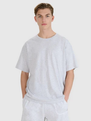 4F T-shirt oversize gładki uniseks - szary XL