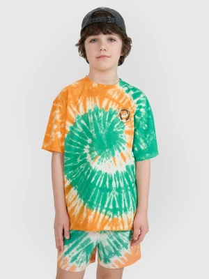 4F T-shirt oversize tie-die chłopięcy - multikolor 158 (12-13 lat)